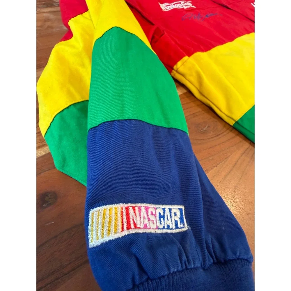 Chase Authentics Jeff Gordon 24 DuPont NASCAR Racing Jacket Red Yellow Blue XL